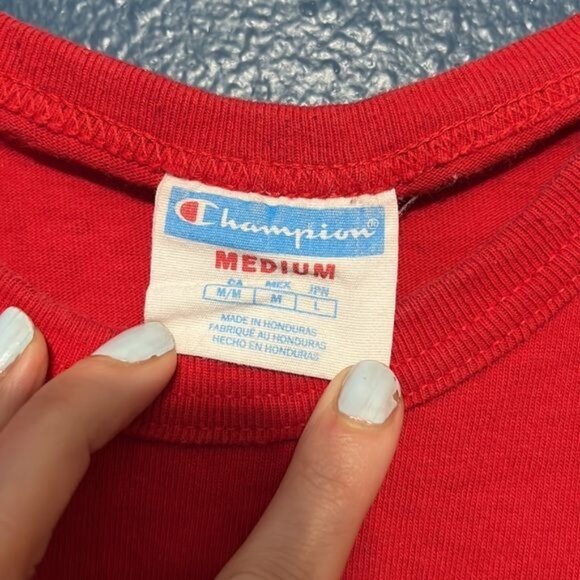 Champion Red T Shirt Mens Medium - Picture 4 of 7